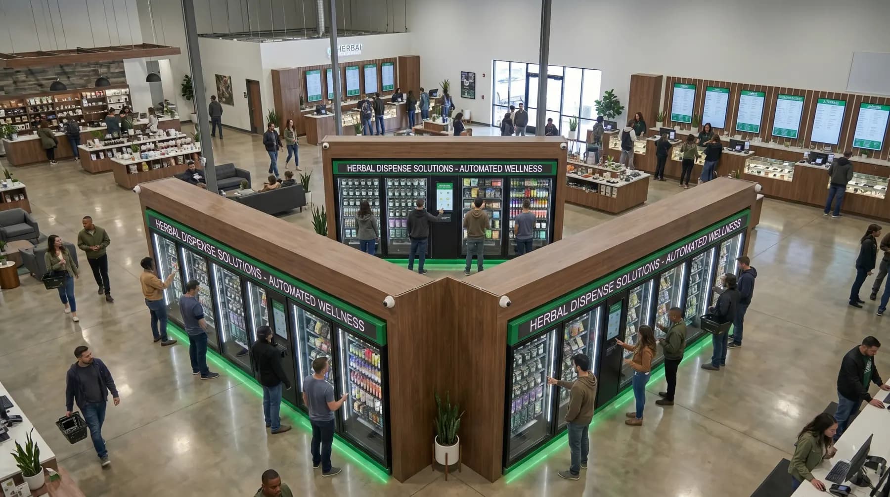 Cannabis vending machine landscape concept render