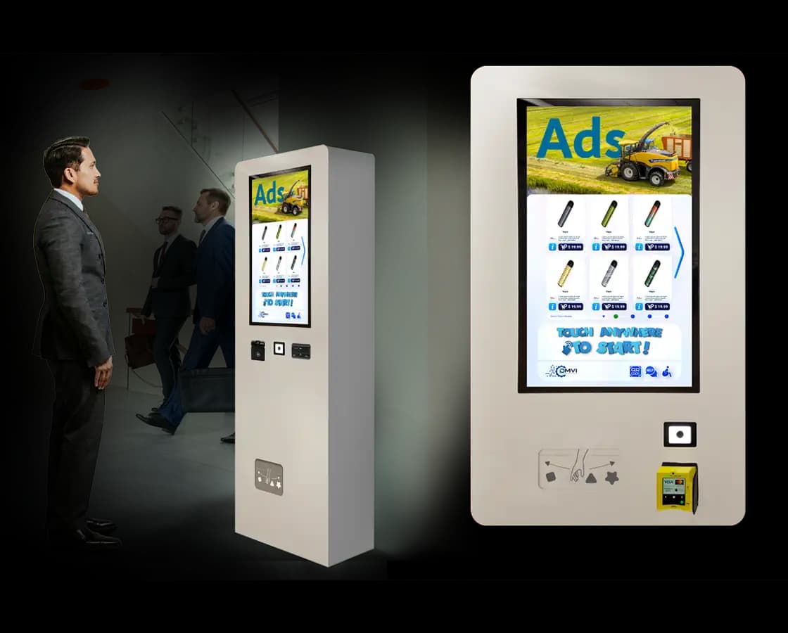 Wall-mounted vending machine hardware platform used for vape retail