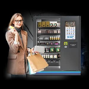 DMVI Automatic Retailers machine with touchscreen shopping interface